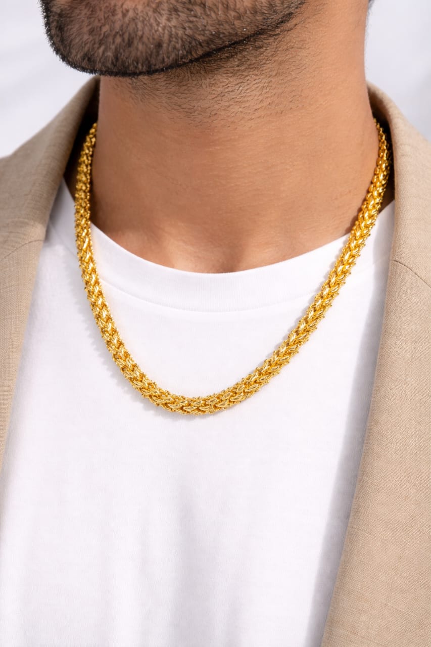 Men’s Premium Micro Gold Plated Chain – Stylish Daily Wear 24"