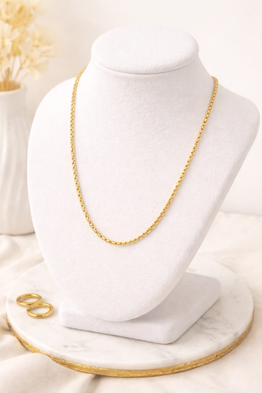 Micro Gold Box Chain – Classic Single Line For MEN 18"