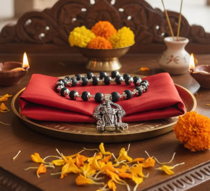 Divine Murugan Pendant karungali  mala 8mm