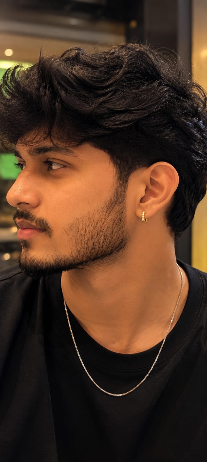 Microgold Diamond Stud Hoop Earring for Men | Premium Gold Finish
