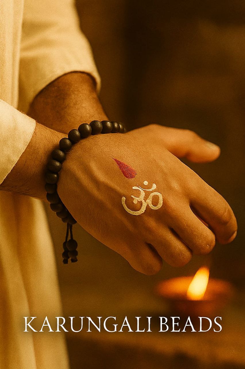 Authentic Karungali Beads Bracelet – Natural Blackwood Protection