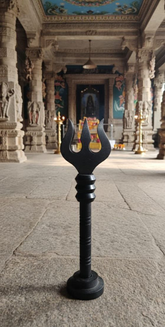Shiva Trishul Home Temple Idol – Sacred Black Trident