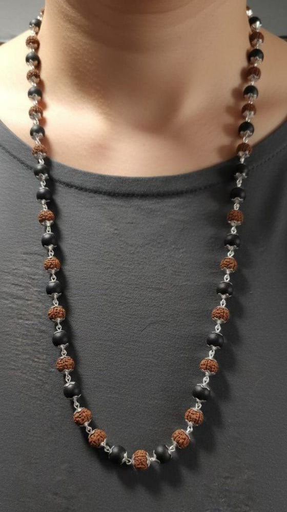 Karungali & Rudraksha Mala 6mm
